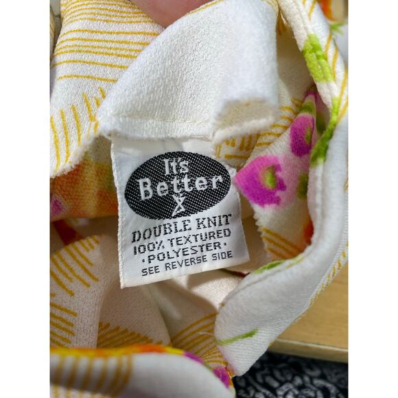 Vintage It's Better Maxi Dress Small Orange Hawaiian Floral A-Line 60s Tradwife - Picture 7 of 7